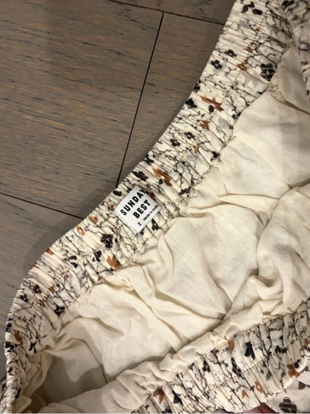 Aritzia Cream Floral Ruffled Mini Skirt - Picture 3 of 3